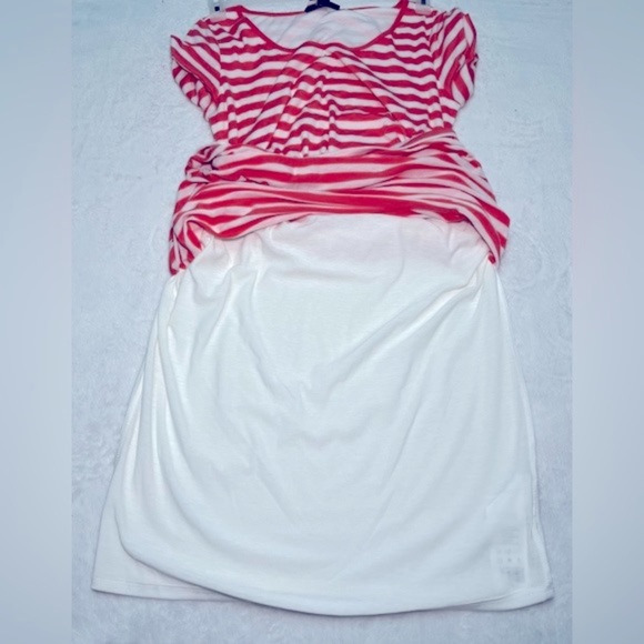 A Pea in the Pod NWT maternity dress red/white striped Sz Large Babybump 🎉HP🎉 - Picture 7 of 8